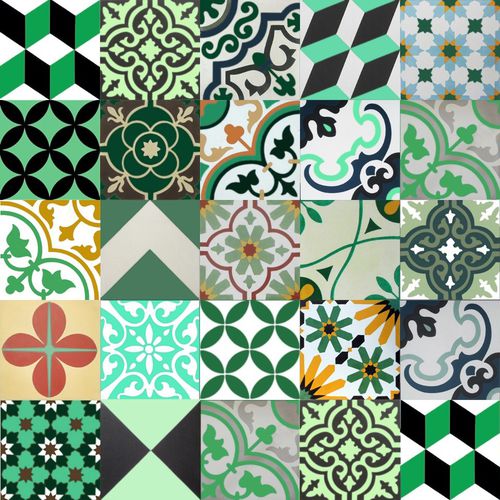 拼接式水泥花砖 - GREEN - Vietnam cement tile corp - 室内 / 地面 / 墙面