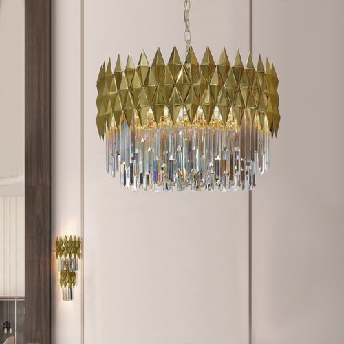 现代风格枝形吊灯 - LINE LUNE MEDIUM - K-LIGHTING - 水晶 / 不锈钢 / 12灯泡