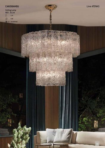 现代风格枝形吊灯 - LINE ATENAS - K-LIGHTING - 玻璃 / 抛光黄铜 / 商用