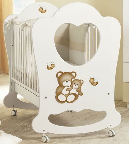 现代风格婴儿床 - ORSETTO - Baby Expert - 滑轮 / 木质