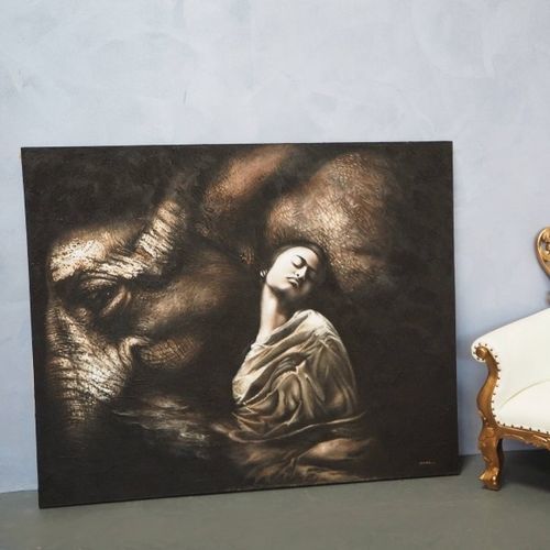 手工上漆装饰画 - QUADRE1 - ARRELART - 竖版 / 动物图案