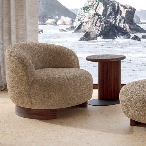现代风格扶手椅 - Pebble - Nature Design - 布料 / 栎木 / 橡木桌脚