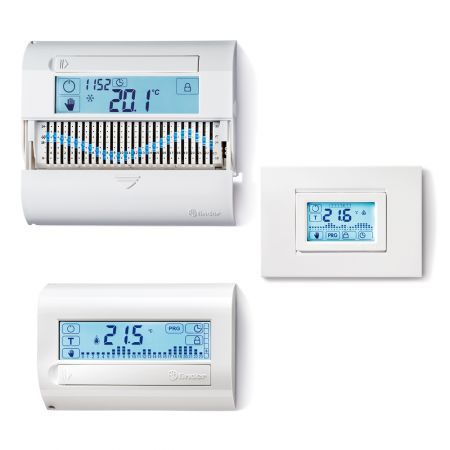 可编程温度调节器 - 1C - FINDER S.p.A - 供暖 / 用于空调 / 用于智能家居安装