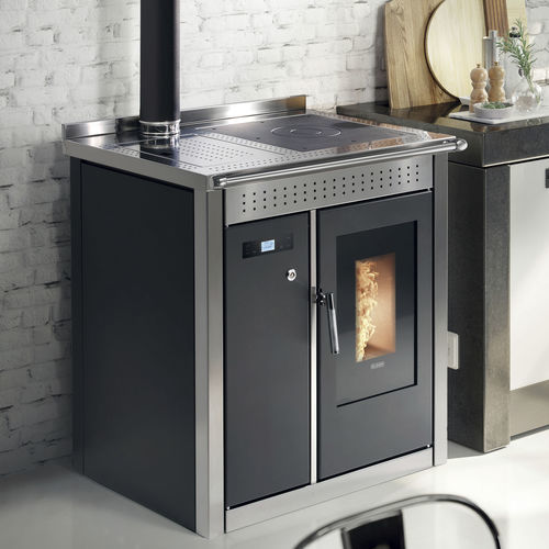 灶台采暖火炉 - SMART 80 - Klover - 颗粒 / 20 kW...50 kW / 独立式