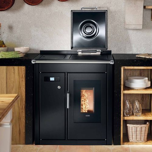 灶台采暖火炉 - SMART 80 BT - Klover - 颗粒 / 20 kW...50 kW / 独立式