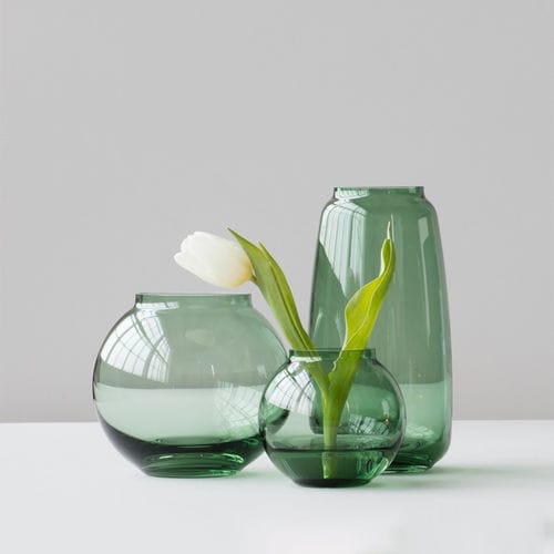 现代风格花瓶 - 201420 - LYNGBY PORCELÆN - 吹制玻璃 / 绿色