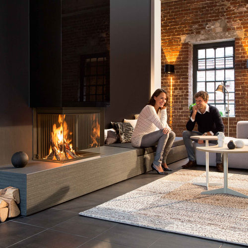燃木壁炉 - KALFIRE HEAT PURE W66/48S - Bespoke Fireplace Designs - 嵌入式 / 3面 / 炉膛封闭式
