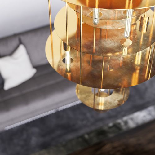 现代风格枝形吊灯 - VANTAA - cameron designhouse - 磨砂金属 / 抛光金属 / LED式