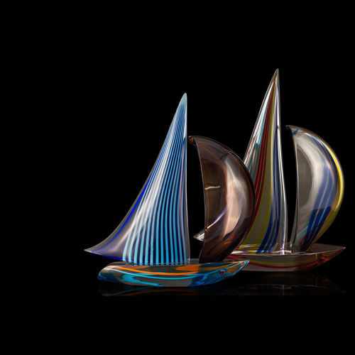 吹制玻璃雕塑 - SAIL BOAT - Alberto Dona - 独立式 / 商用 / 彩色