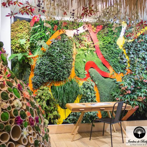 稳定绿植墙 - ART - Jardins de Babylone - 模块化板 / 天然 / 树叶