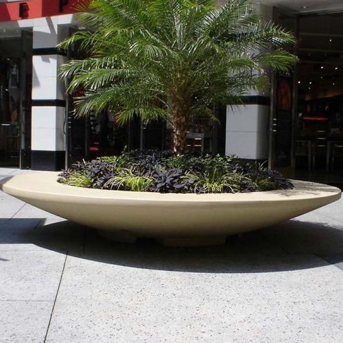 混凝土花坛 - ROSETTA - PLANTERS UNLIMITED - 石材 / 玻璃纤维 / 圆形