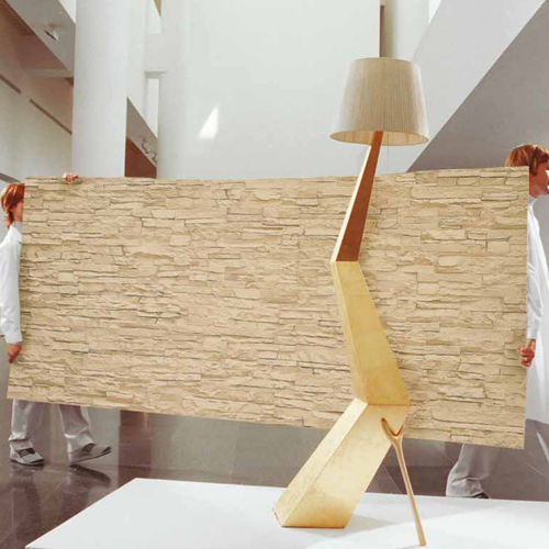 壁挂装饰面板 - M099 OCHER LAJA STONE - KA Coverings - 轻型 / 聚酯 / 玻璃纤维