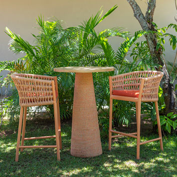 现代风格吧椅 - Kauai  - Tidelli - 户外 / 布料 / 绳编
