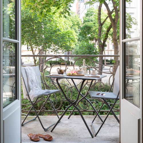 现代风格桌 - Balcony II  - Lafuma Mobilier - 电镀钢 / 镀锌钢桌脚 / 正方形