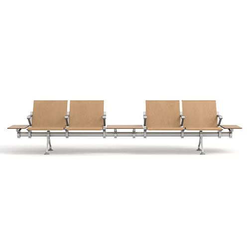 钢联排座椅 - MASTER WOOD - IMAT MOBILIARIO Y DISEÑO S.A. - 铝 / 山毛榉木 / 4人座
