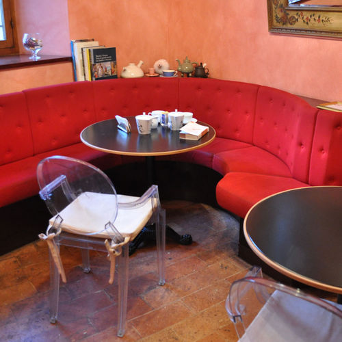 现代风格桌 - PIANI CAFE DE PARIS - Monolite Ipergres - 陶瓷 / 金属桌脚 / 圆形