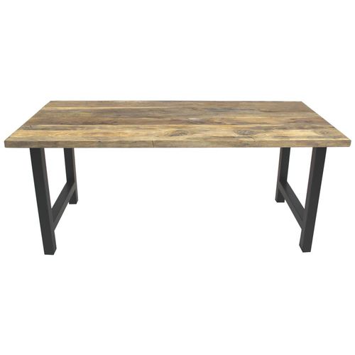 现代风格桌 - TBA100 - Bois Antique - 栎木 / 金属桌脚 / 长方形