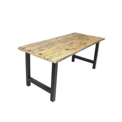 现代风格桌 - TBA200 - Bois Antique - 栎木 / 金属桌脚 / 长方形