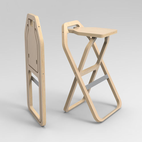 现代风格吧台凳 - INFINE - INFINE DESIGN OBJET - 胶合板 / 染色木材 / 胶合板桌脚
