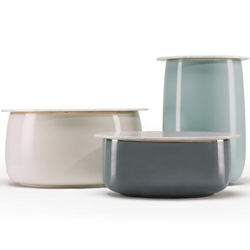 现代风格茶几 - HELIOS - Sé collections - 漆包金属 / 大理石 / 陶瓷