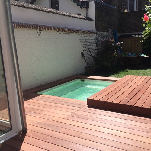 嵌入式水疗浴缸 - TILESTONE 2.5m x 2m - Tilestone Pools one piece tiled pools - 长方形 / 多座位 / 户外