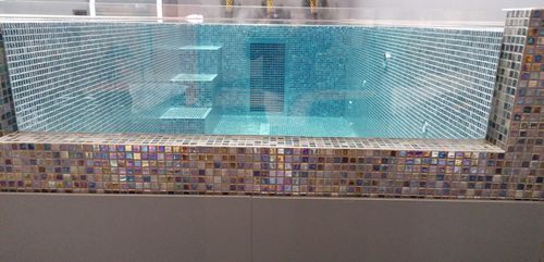 地上游泳浴缸 - Tilestone Pools one piece tiled pools - 长方形 / 多座位 / 马赛克砖