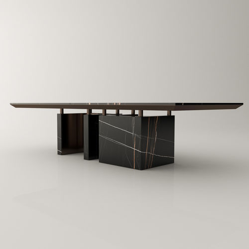 现代风格餐桌 - GUTMAN - Roig - art & design - - 大理石 / 钢座桌脚 / 大理石底座桌脚