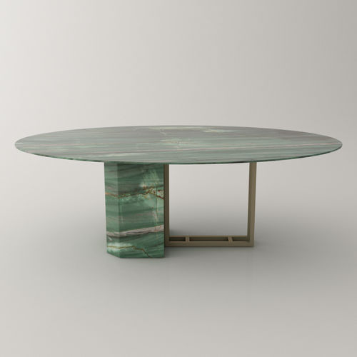 现代风格餐桌 - CORINA - Roig - art & design - - 大理石 / 涂漆金属钢桌脚 / 大理石底座桌脚
