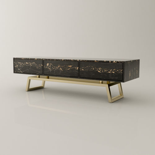 现代风格玄关桌 - GENÍS LUX - Roig - art & design - - 大理石 / 抛光黄铜桌脚 / 长方形