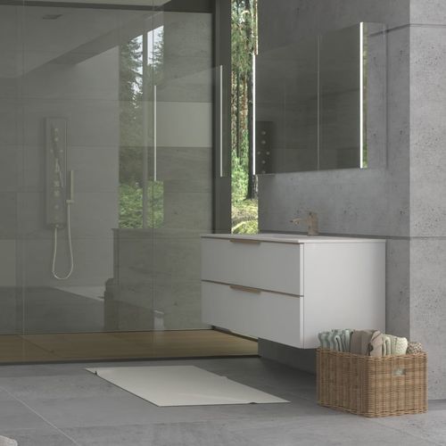 壁挂式台盆柜 - AMBER RIGHT - UAB KAME - MDF / Corian®可丽耐 / 现代风格