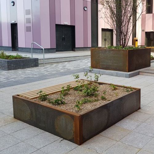 耐候钢花坛 - THIRLMERE  - LOGIC STREET & PARK FURNITURE - 长方形 / 正方形 / 模块化