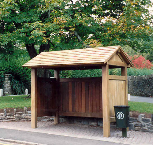 木质公交站台遮阳棚