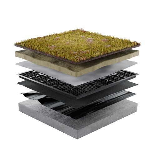 平屋顶植被屋顶 - PREMIUM HIGH 25 SYSTEM - Urbanscape - 用于屋顶露台 / 密封 / 排水
