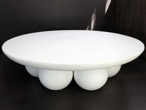 现代风格茶几 - PIEDI - ALENTES - 人造石 / 工程石材桌脚 / 圆形