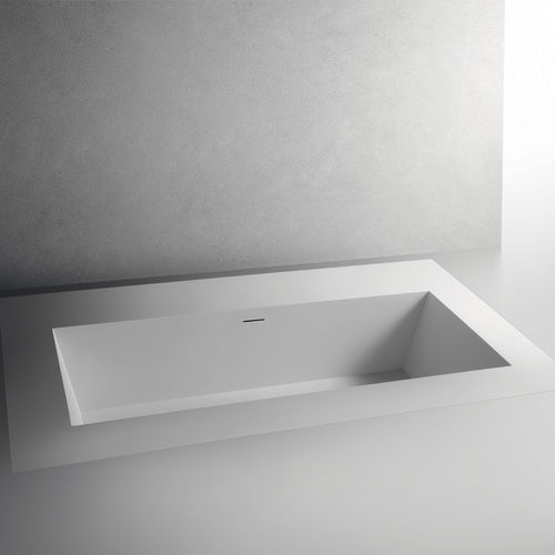 住宅用浴缸 - CUBO 2100 FLOOR-LEVEL BATH - BRERA - 复合材料 / 现代风格 / 白色