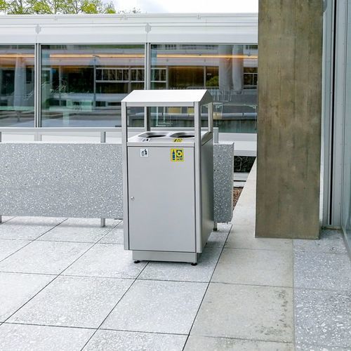 公共垃圾桶 - S200D - AUWEKO GmbH - 垃圾分类 / 不锈钢 / 磨砂不锈钢