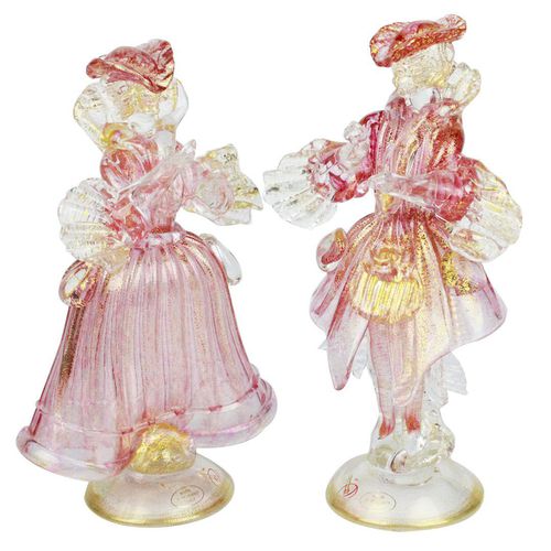 穆拉诺玻璃雕塑 - VENETIAN OLD STYLE GOLDONIANI : COUPLE GOLDONI - Original Murano Glass s.n.c. - 金质