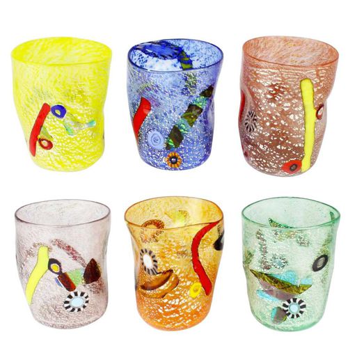 红酒玻璃杯 - FRUIT - MIX COLORS - Original Murano Glass s.n.c. - 鸡尾酒 / 吹制玻璃 / 穆拉诺玻璃
