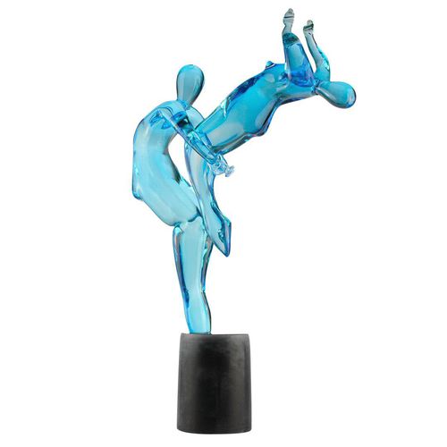 穆拉诺玻璃雕塑 - ROCK 'N' ROLL LOVERS DANCERS  - Original Murano Glass s.n.c. - 金质