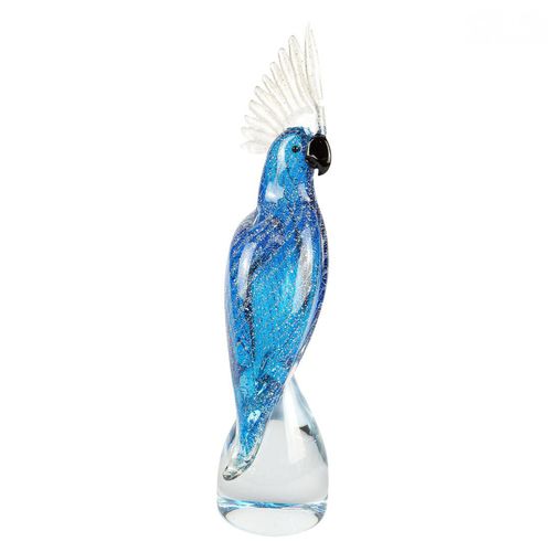穆拉诺玻璃雕塑 - PARROT  - Original Murano Glass s.n.c. - 水晶 / 银制