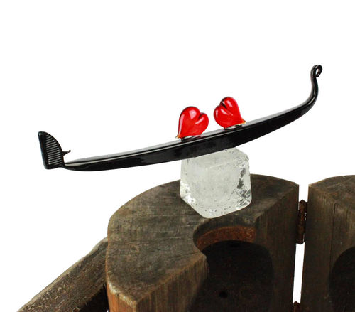 穆拉诺玻璃雕塑 - GONDOLA HEARTS LOVE - VENICE - Original Murano Glass s.n.c. - 户外