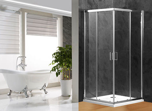 玻璃淋浴房 - A1800F - Shaoxing Joyful Bathroom Co., Ltd - 滑门式 / 转角 / 透明玻璃