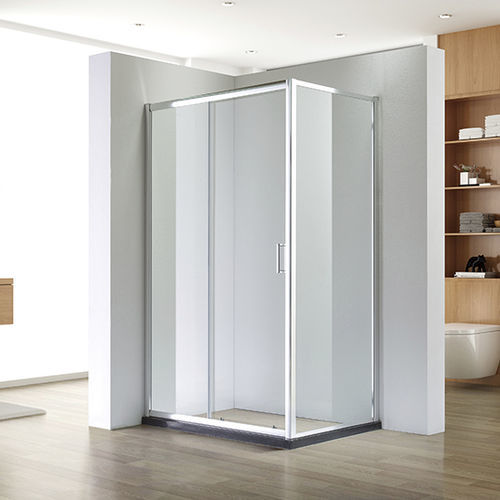 玻璃淋浴房 - A1800T-W - Shaoxing Joyful Bathroom Co., Ltd - 滑门式 / 转角 / 透明玻璃