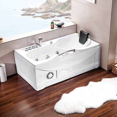地上水疗浴缸 - A002 - Shaoxing Joyful Bathroom Co., Ltd - 长方形 / 双人 / 丙烯塑料