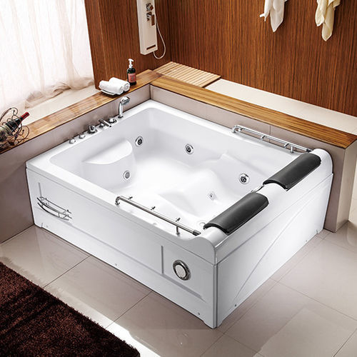 地上水疗浴缸 - A006 - Shaoxing Joyful Bathroom Co., Ltd - 长方形 / 双人 / 丙烯塑料