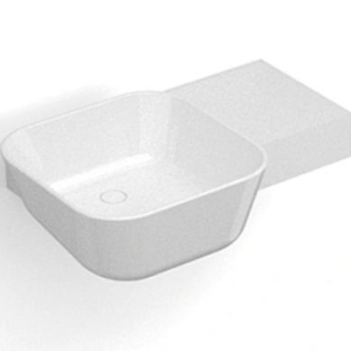 壁挂台盆 - P128W2 - Munk Building Materials Co., Ltd. - 坚硬表面 / 长方形 / 单孔