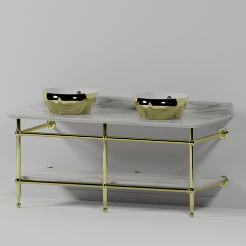 铬制洗手盆架 - WS3DFX - Opus Bathrooms - 抛光黄铜 / 大理石