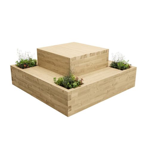 松木花坛 - ARISAIG - WoodBlocX Ltd - 正方形 / 定制 / 集成长凳