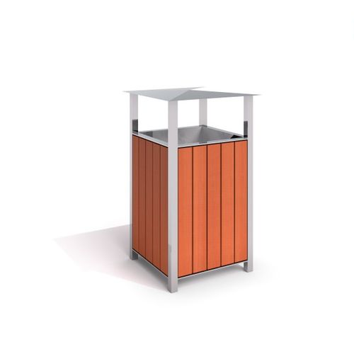 不锈钢垃圾桶 - URBAN FURNITURE : SAFIRO - Inter System - 木质 / 落地 / 公共空间