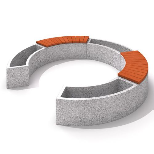 现代风格公共长椅 - URBAN FURNITURE : KVARCO - Inter System - 木质 / 混凝土 / 模块化